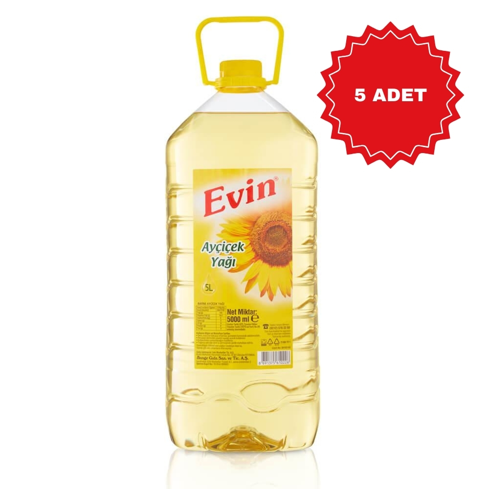 Evin Ayçiçek Yağı Pet 5 Lt 5 ADET