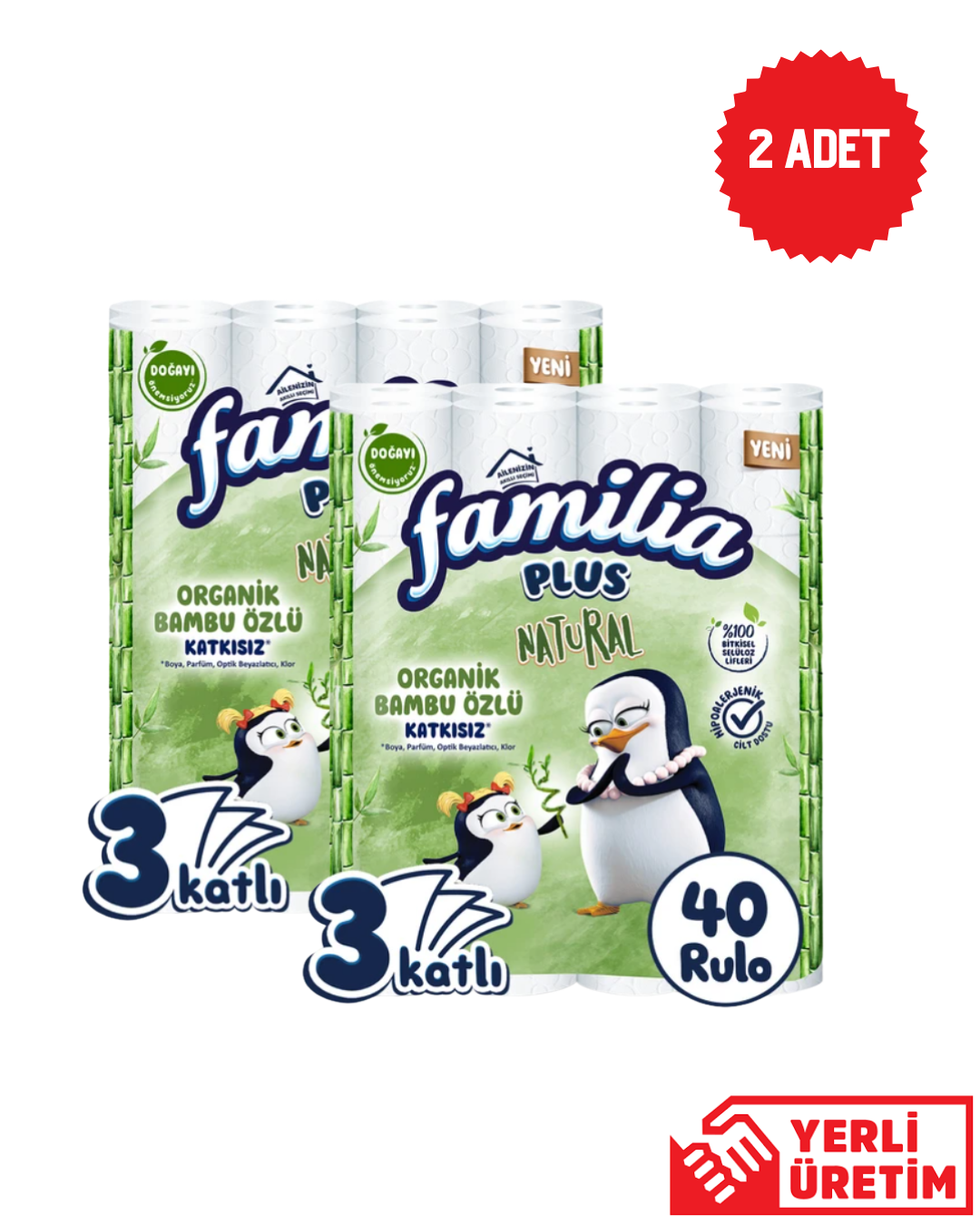 Familia Plus Natural Tuvalet Kağıdı 40'lı 2 ADET